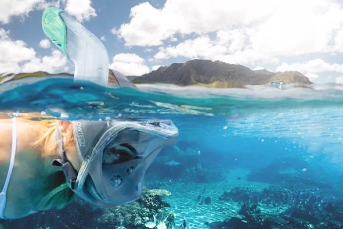 To prevent the mask fogging up, the Seaview 180 SV2 has separate chambers for breathing and the lens area