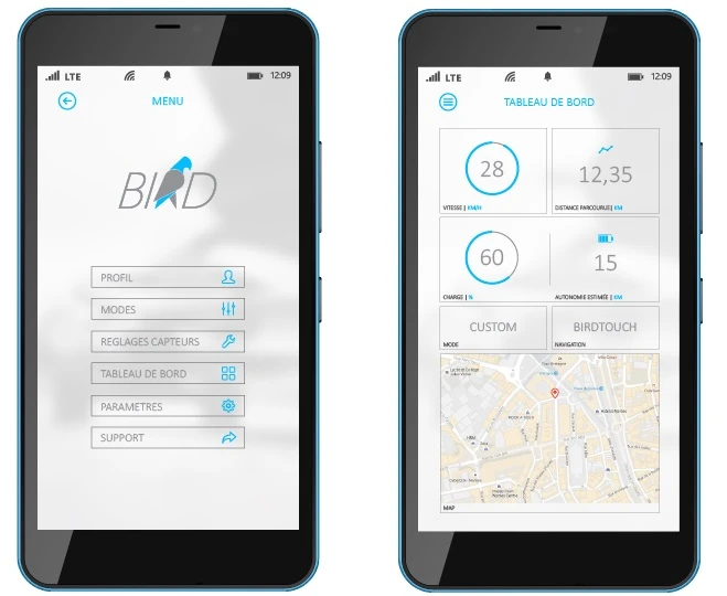 Bird ride settings are activated via a companion app