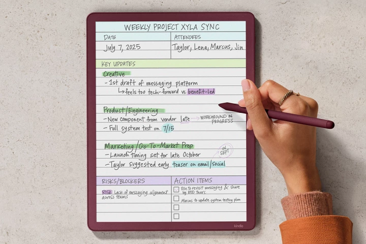 The Kindle Scribe Colorsoft is an 11-incher designed for annotating documents, taking notes, and drawing in style