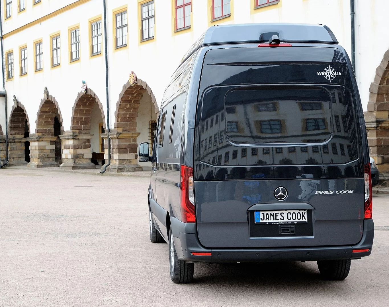 One disadvantage of the design is that it eliminates the double load doors and cuts into the cargo area, though there's probably a storage garage below the bed