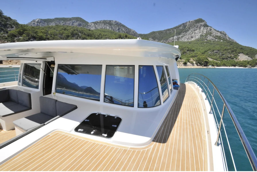 The luxurious 64 foot Solarwave catamaran is capable of operating with zero emissions