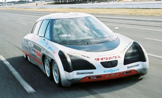 The Eliica eight-wheeled electric supercar
