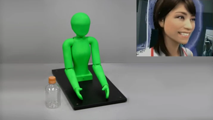 The "virtual humanoid" prototype will allow you to physically interact with a computer-generated character seen through a head-mounted display