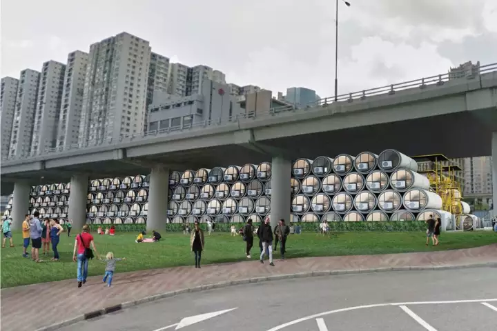 The OPod Tube House was designed with a view to mitigating Hong Kong's housing shortages, which have given rise to the area's infamous "coffin cubicles"
