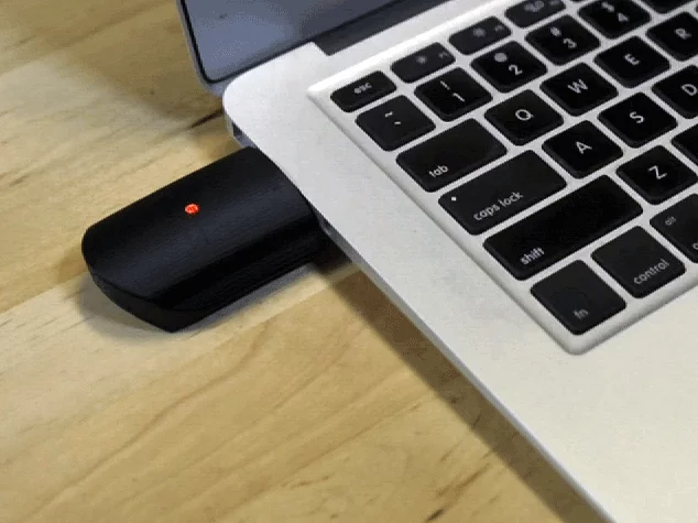 The lithium battery can be recharged from a computer's USB port