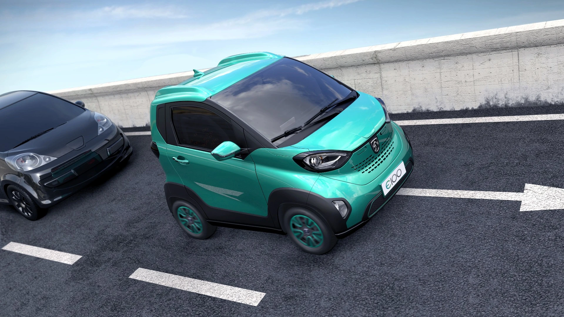 With a top speed of 100 km/h, the E100 can mix it on the highway