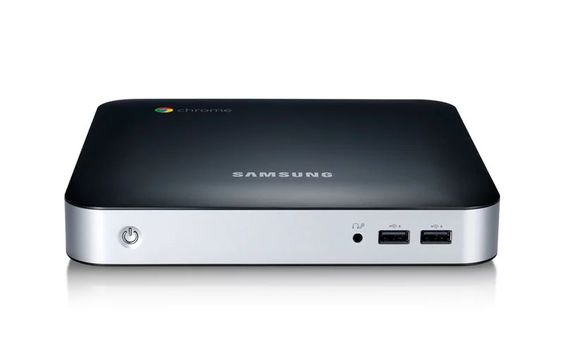 The Chromebox is a portable desktop, measuring 7.5 x 7.5 x 1.3 inches (19 x 19 x 3.3 cm)