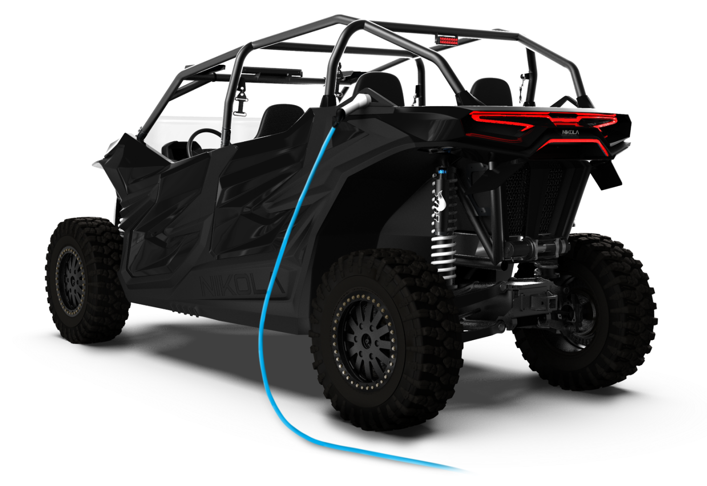The Nikola NZT charges through a wall socket or J1772 charger