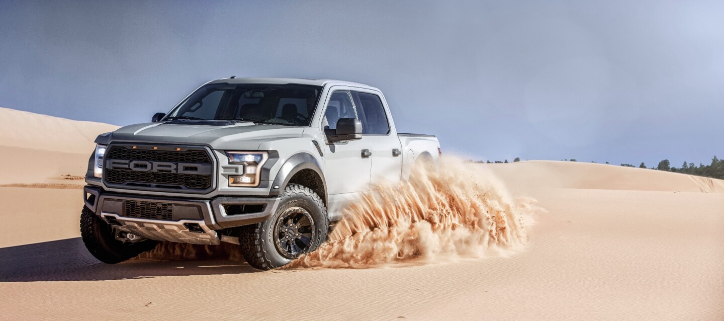 The F-150 Raptor SuperCrew features a new high-output 3.5-liter EcoBoost engine, a new 10-speed transmission, and an "instant torque" 4WD transfer case