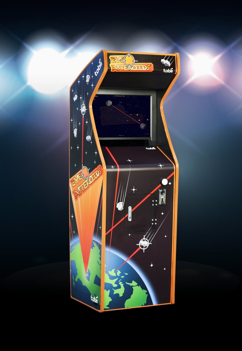 Housed within the arcade-type frame is a 22-inch display supported by Philips sound box audio, and a Tobii IS-1-L Eye Tracker