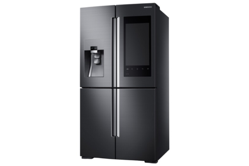 The fridge also features a a built-in speaker for music streaming and can hook up to external Bluetooth speakers