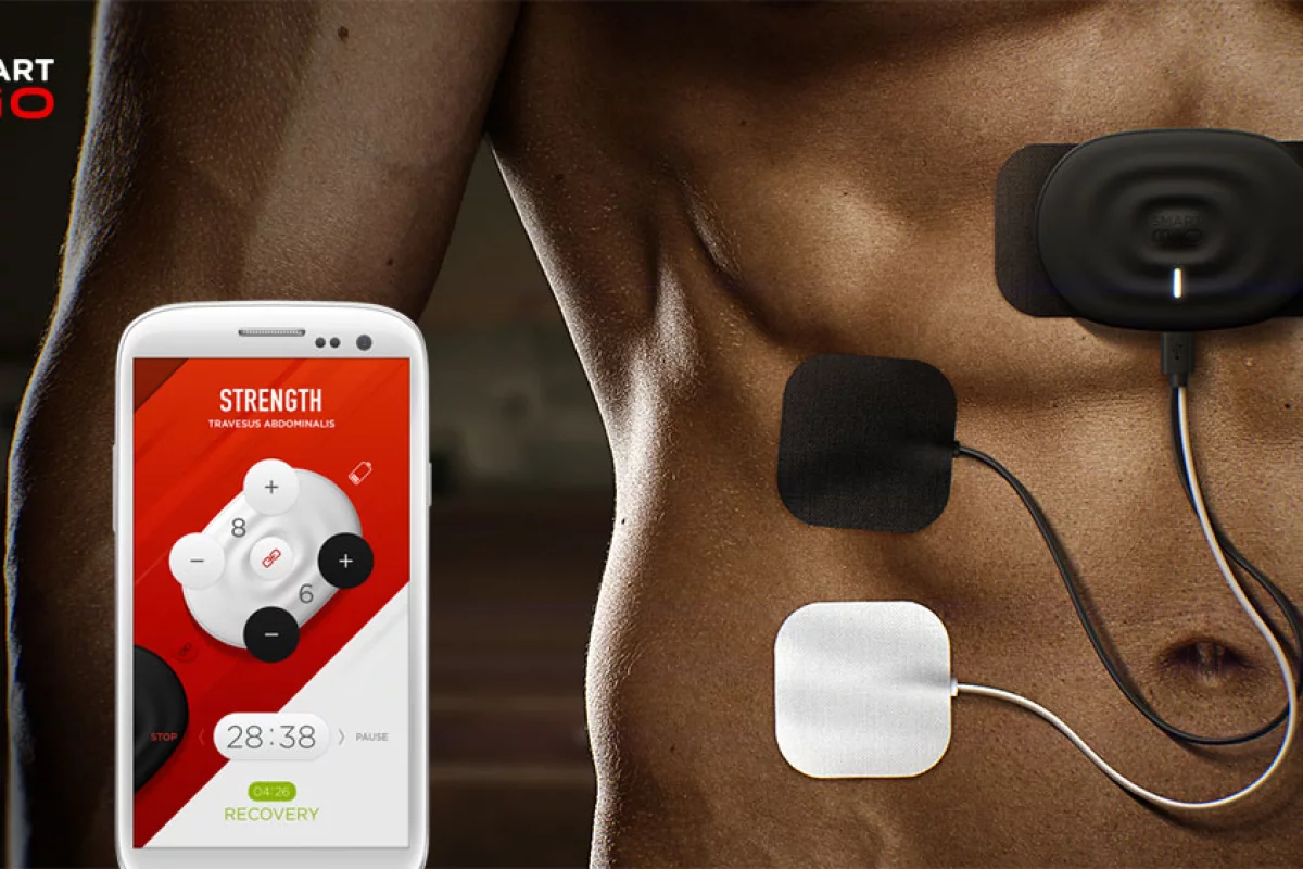 The SmartMio is an EMS device that connects to a smartphone for ease of use