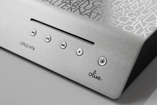 Close up of the silver model's CD slot and controls