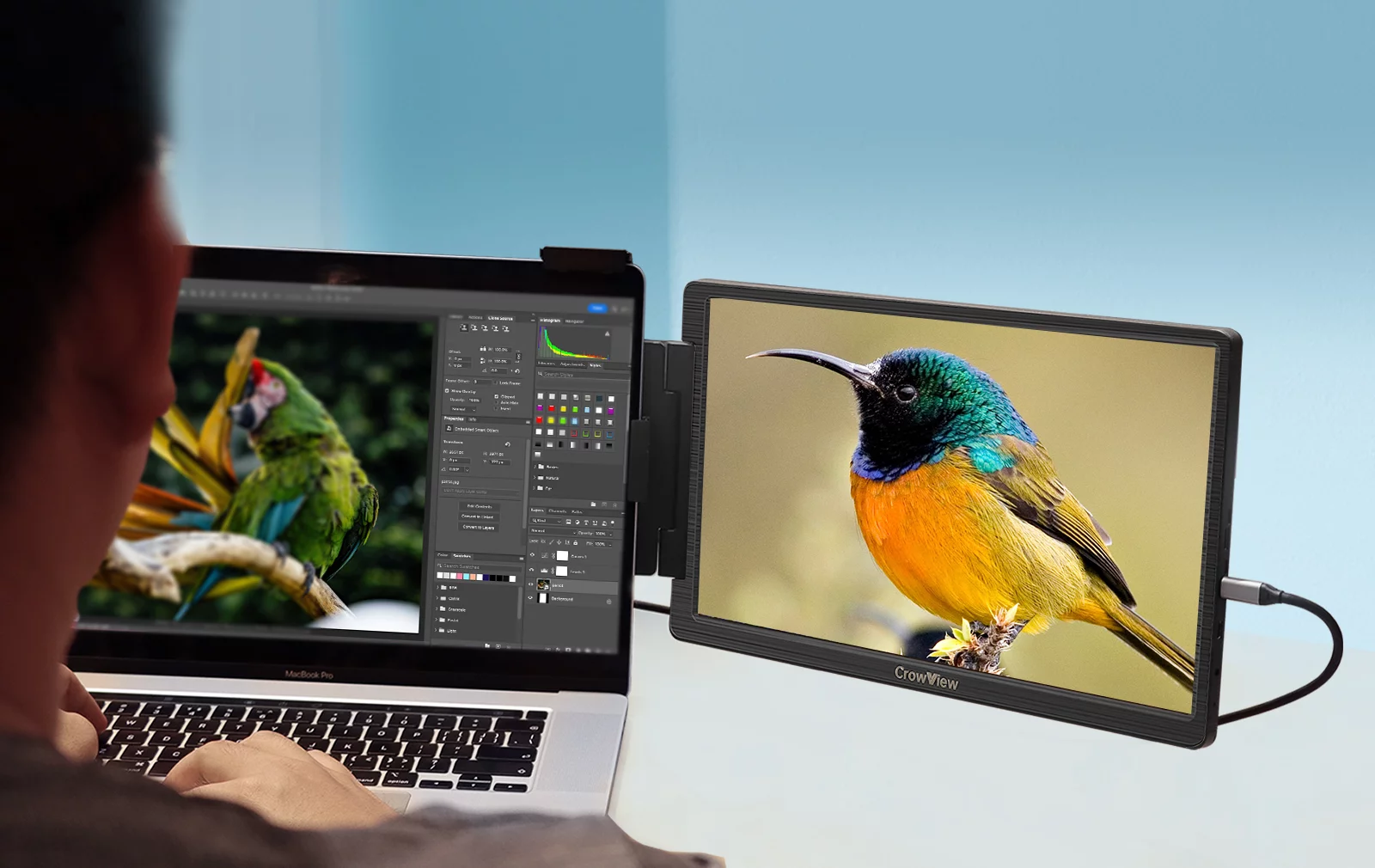 The CrowView allows for easier multitasking on your laptop