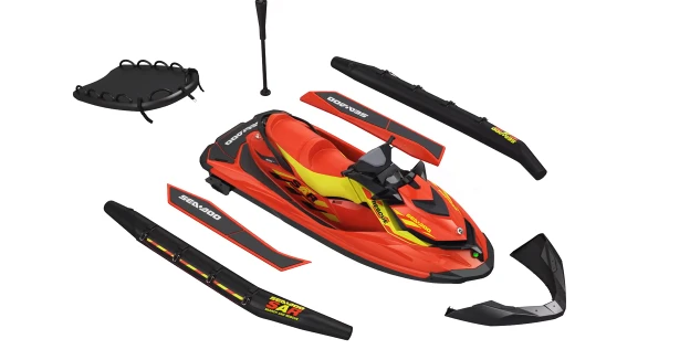 The SAR model includes a variety of upgrades, such as the reinforced front bumper and side sponsons