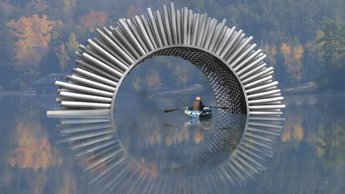 Artist's rendition of Aeolus over water