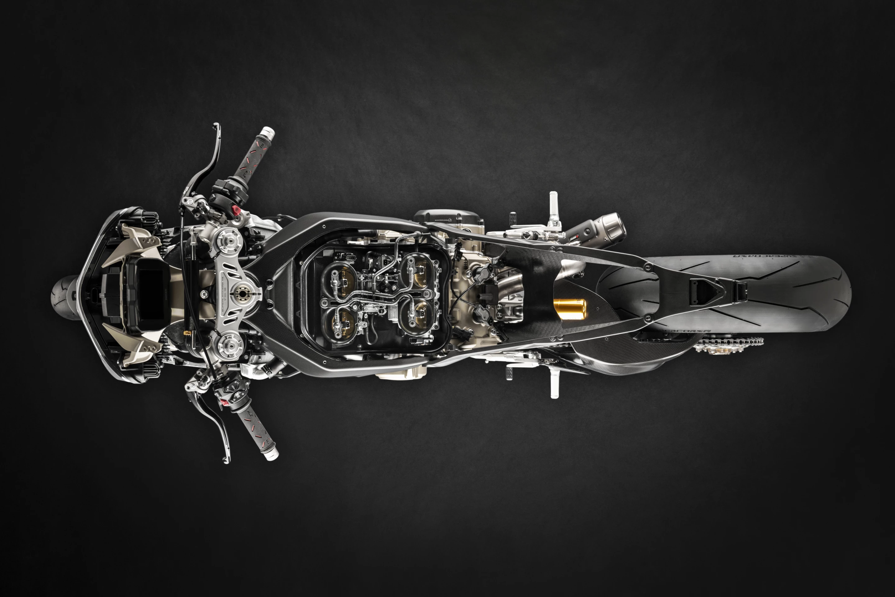 Looking down on a stripped down Superleggera