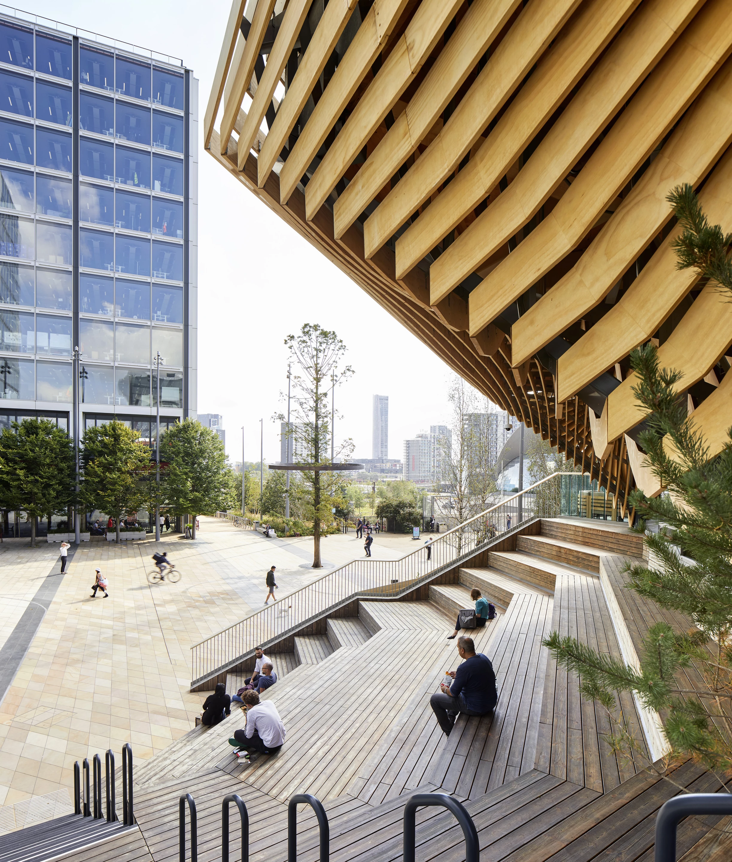 The Pavilion's attractive exterior integrates multiple seating areas
