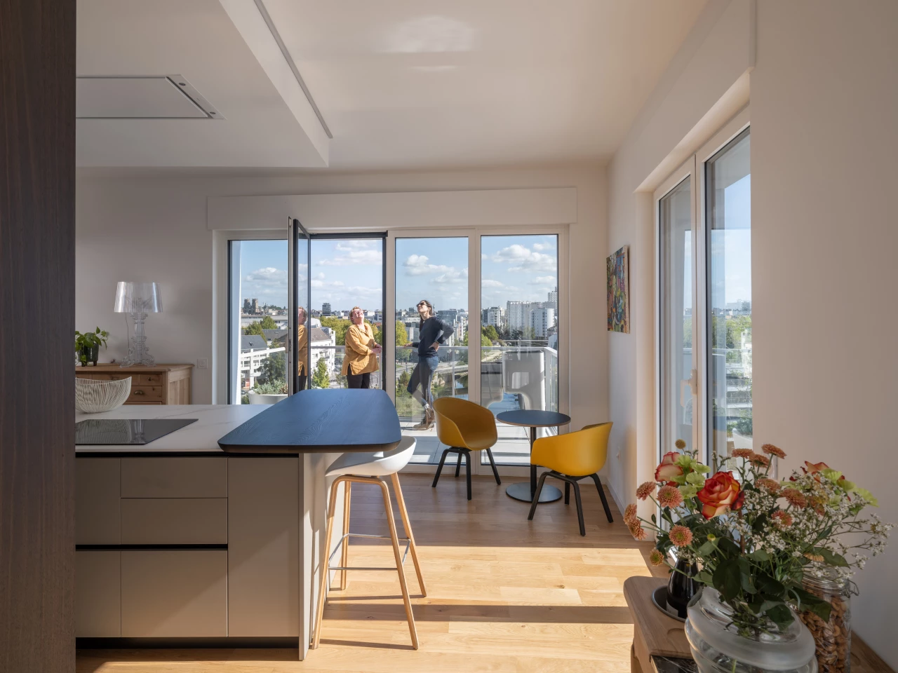 Ascension Paysagère's apartments feature generous glazing that has been carefully situated to maximize natural light inside and ensure excellent ventilation throughout