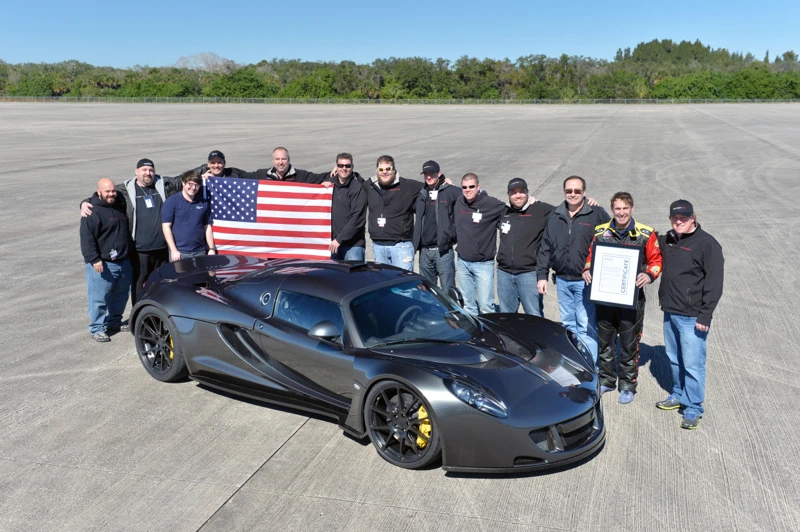 The Hennessey Venom GT and team