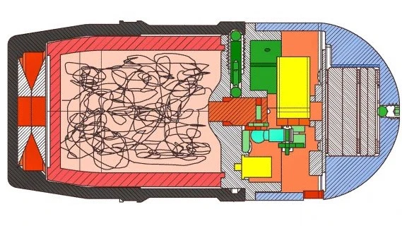 A diagram of the anti-drone grenade