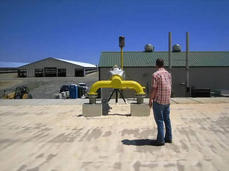 Methane supply pipe on top DVO anaerobic digester