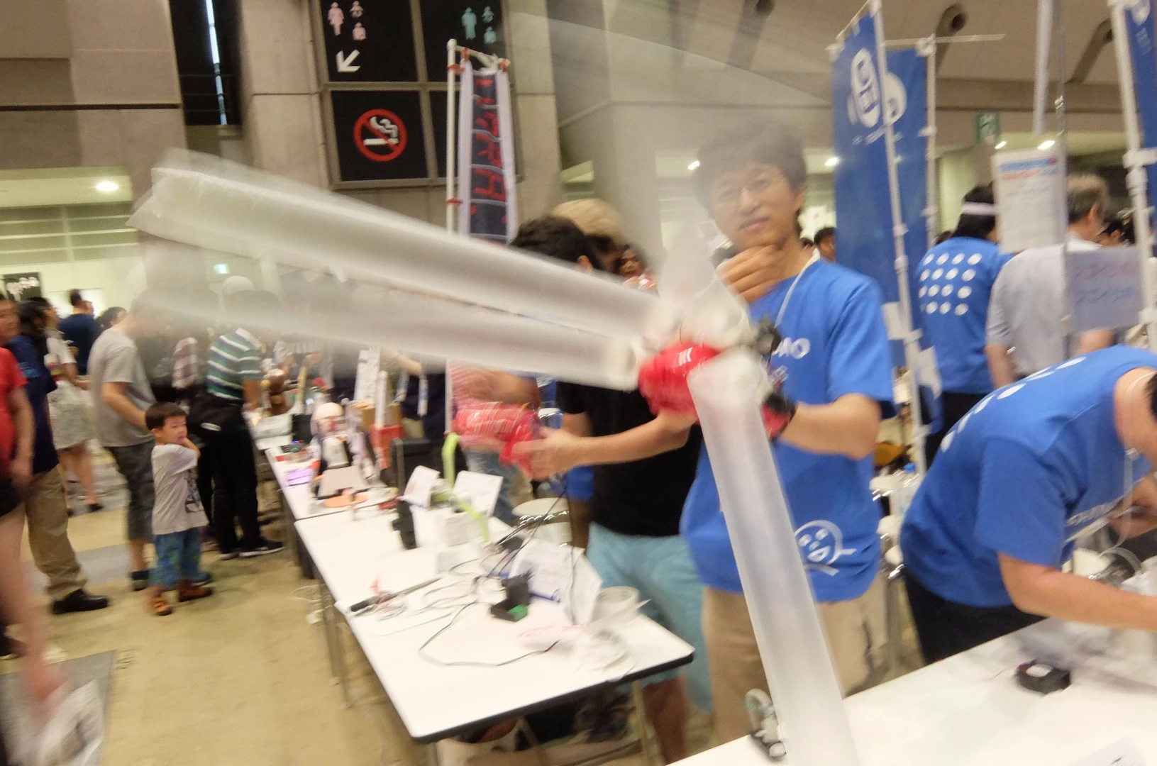 This creation uses motion sensors to detect and then move a bionic hand that has inflatable fingers