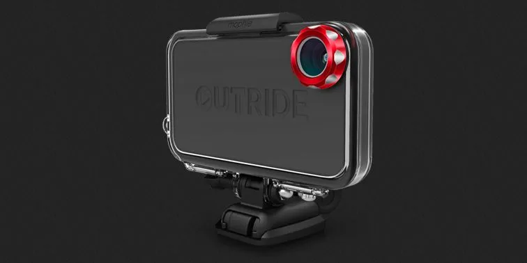 The mophie OUTRIDE case allows the iPhone 4 or 4S to be used as an actioncam