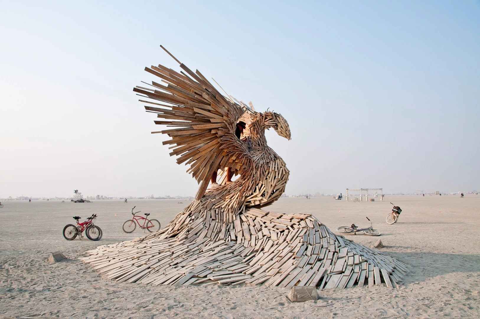 A stunning wooden swan
