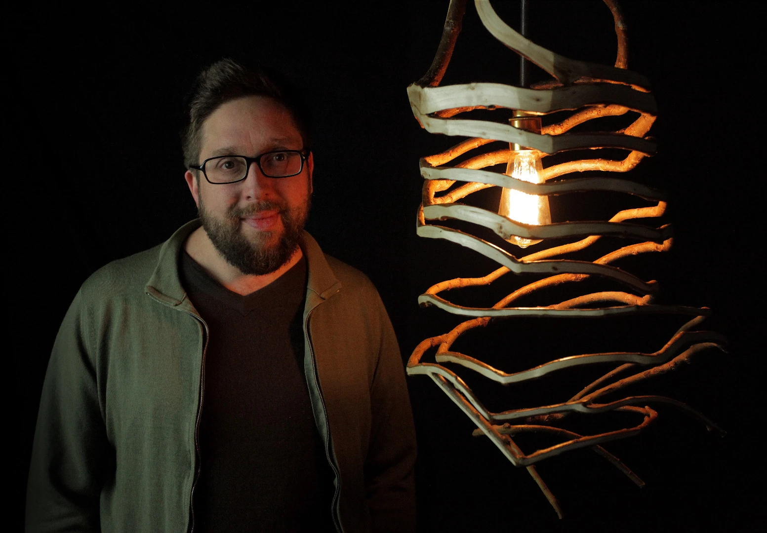 Gavin Munro and one of his creations