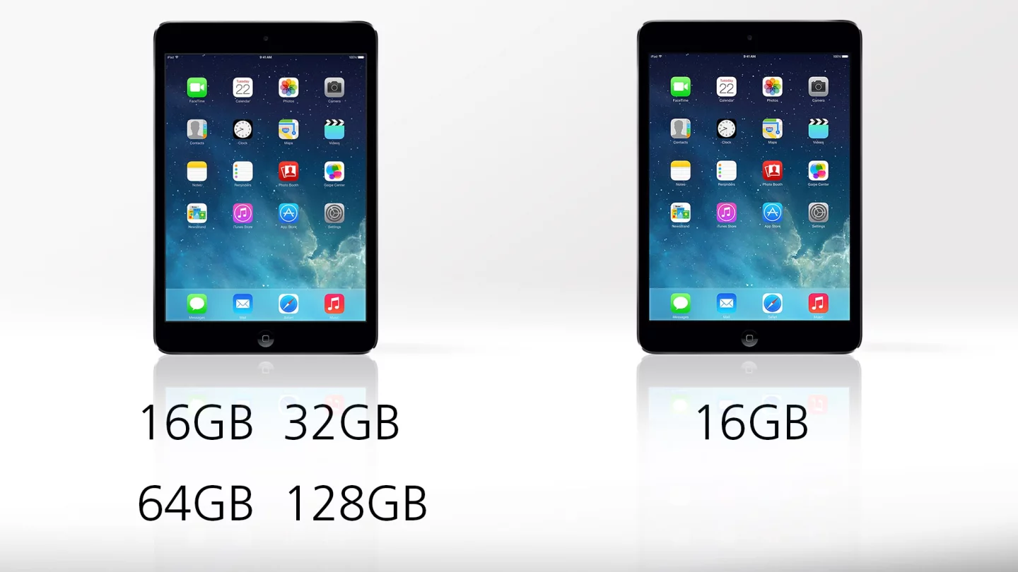 Apple discontinued all but the 16 GB version of the original iPad mini