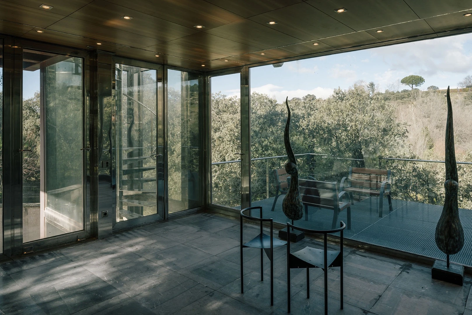 View toward the Hidden Pavilion's veranda