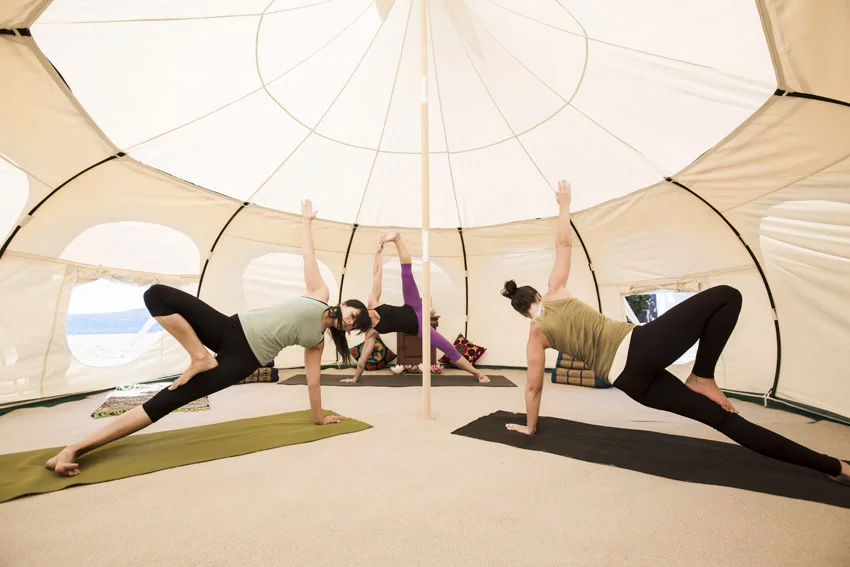 The tent is fully wind resistant and features clear window panels so that users can enjoy the view no matter the weather conditions