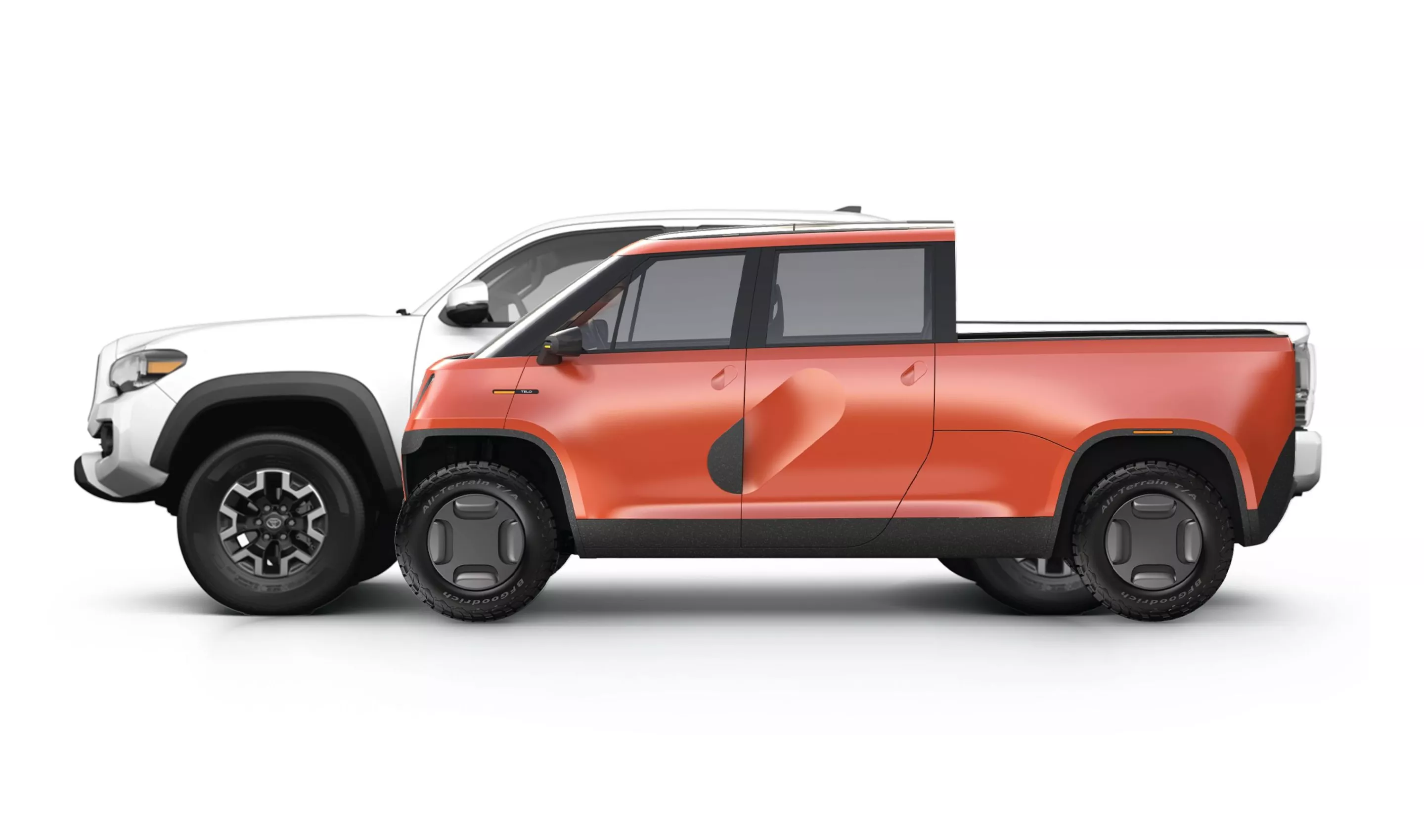 The Telo Truck measures 152 x 73 x 66 inches yet still manages to offer a 5-ft-long truck bed