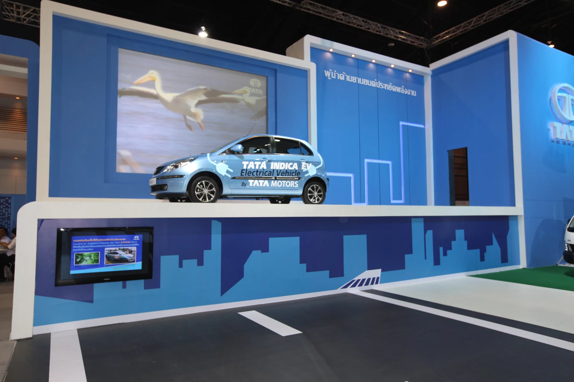 The Tata Indica Vista EV on display at the Thai Motor Expo 2010