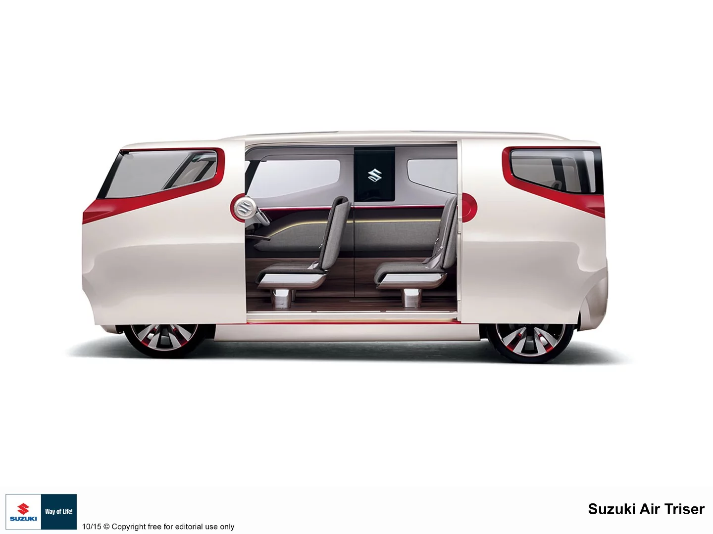 The dual sliding doors provide a large entryway