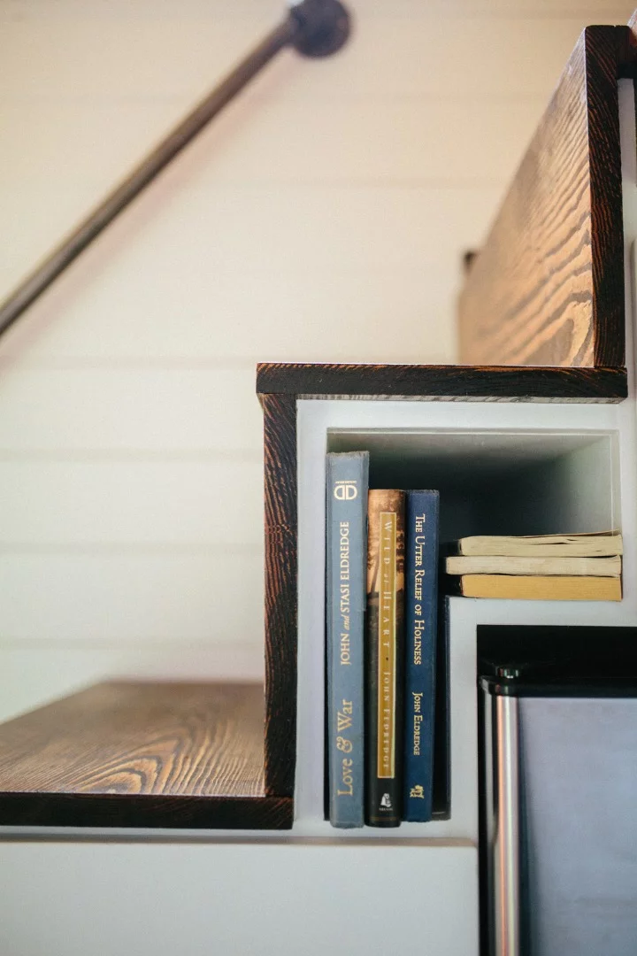 The stairs benefit from lots of storage