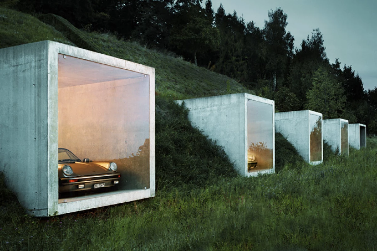The “Batcave” garage, located in Herdern, Switzerland