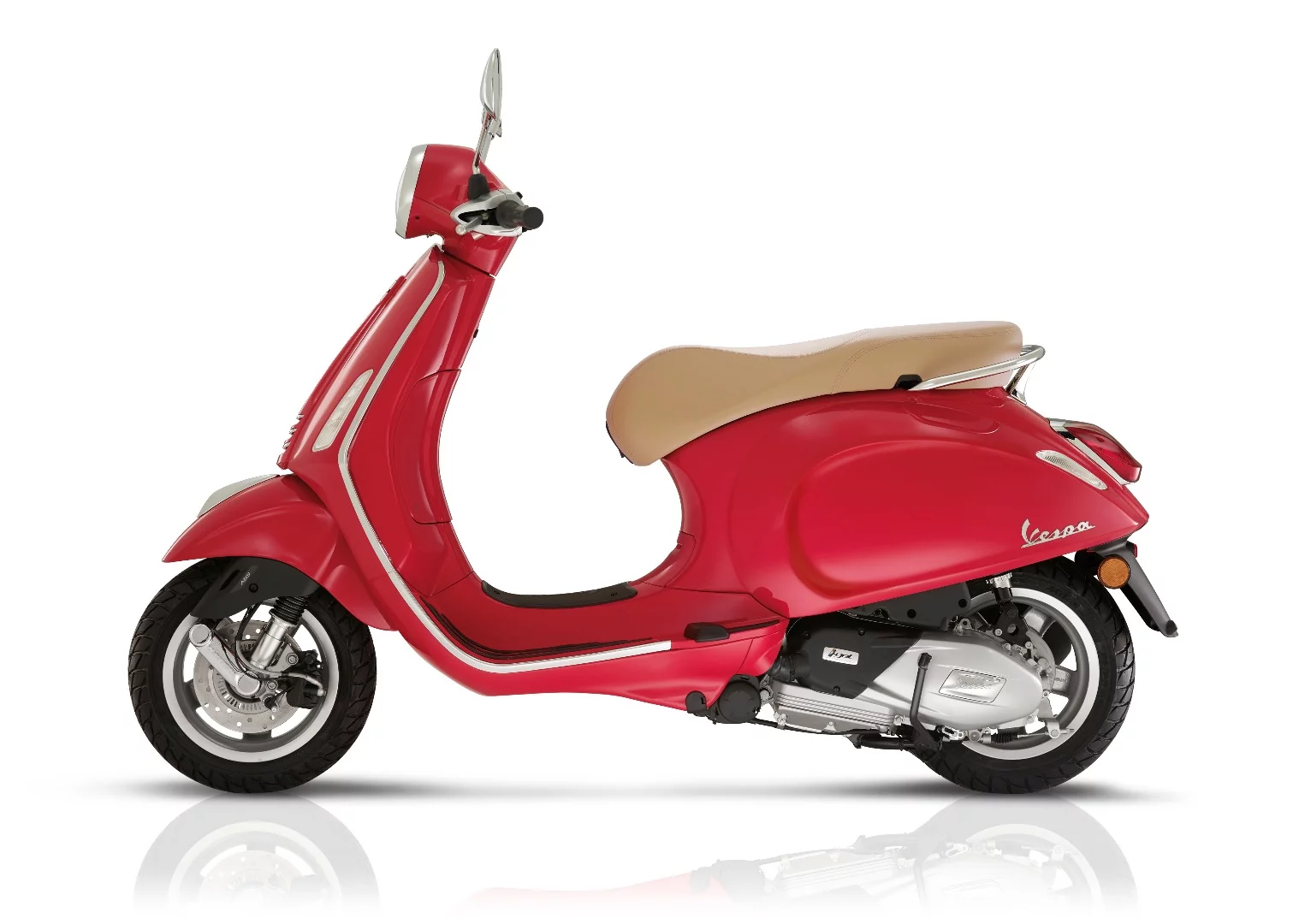 The Vespa Primavera comes in an array of colors with the red evoking the most Italian look available