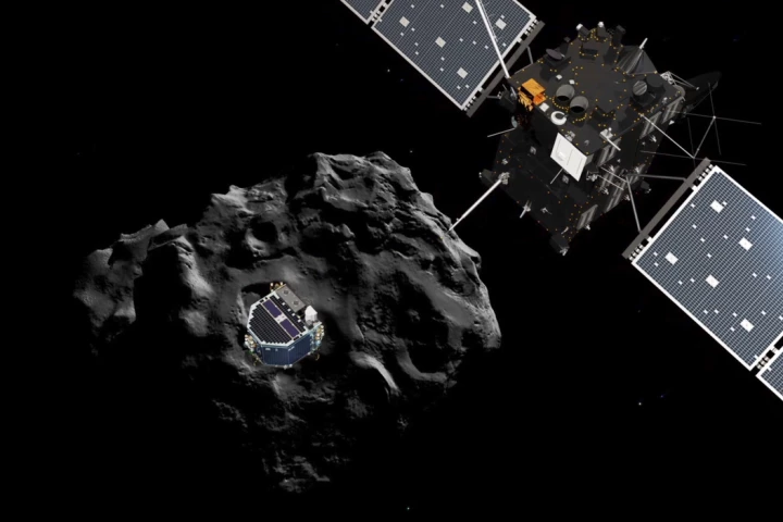 Artist's impression of Philae separating from Rosetta (Image: ESA)
