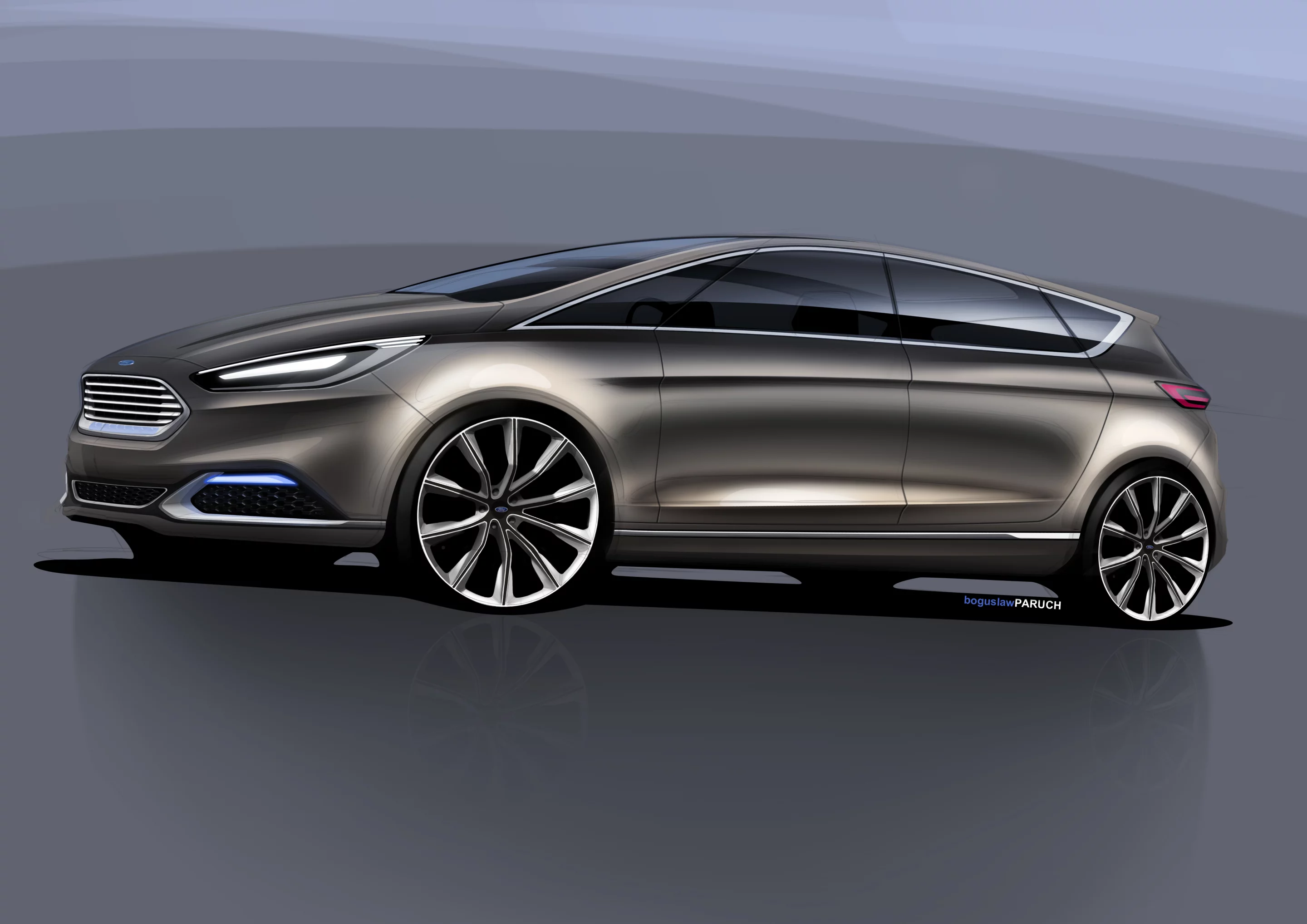 The Ford S-Max Concept color sketch