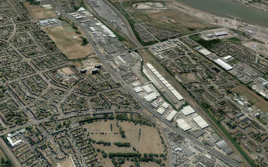 The current layout of the A13 in Barking