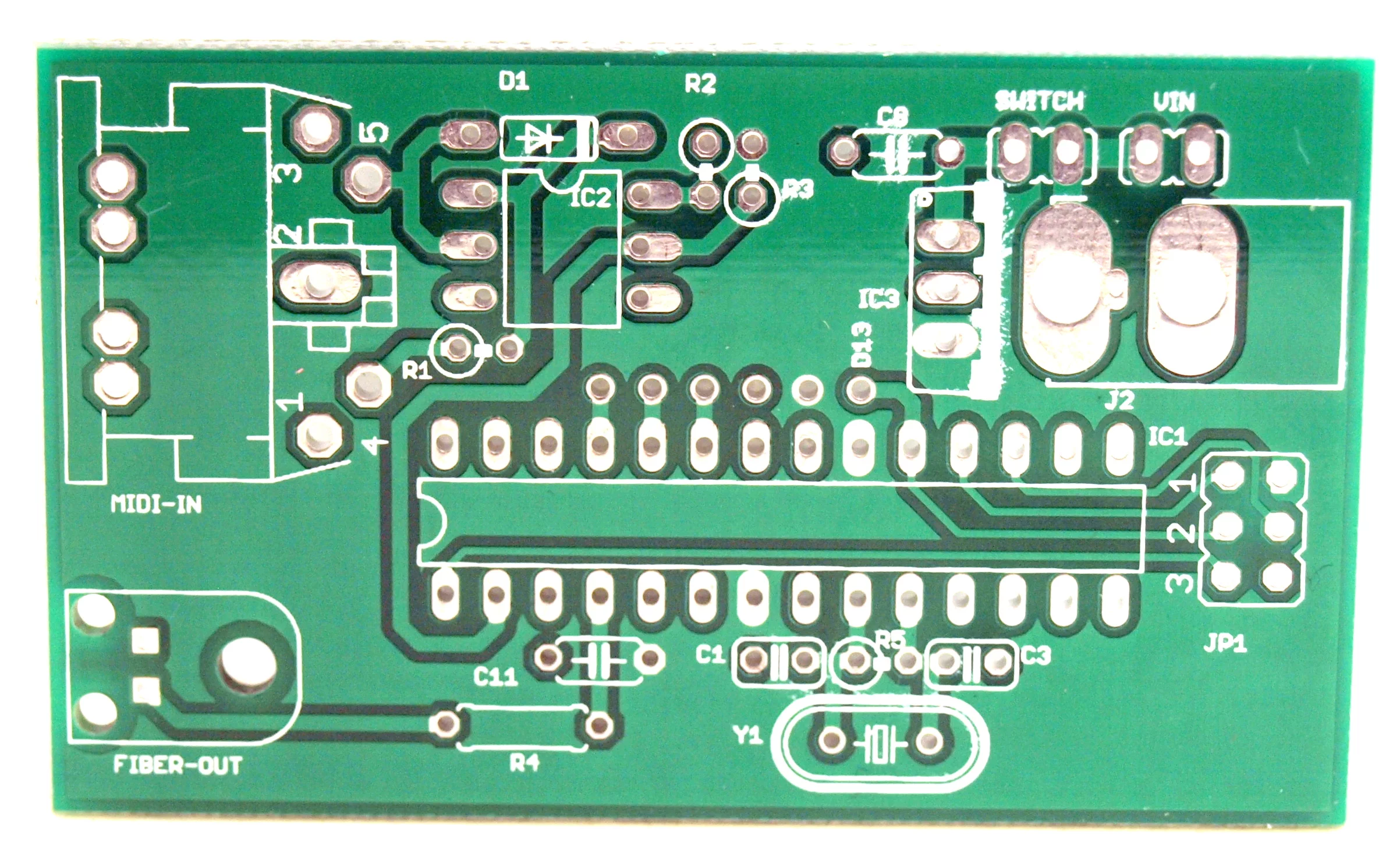 Back view of the custom interrupter board