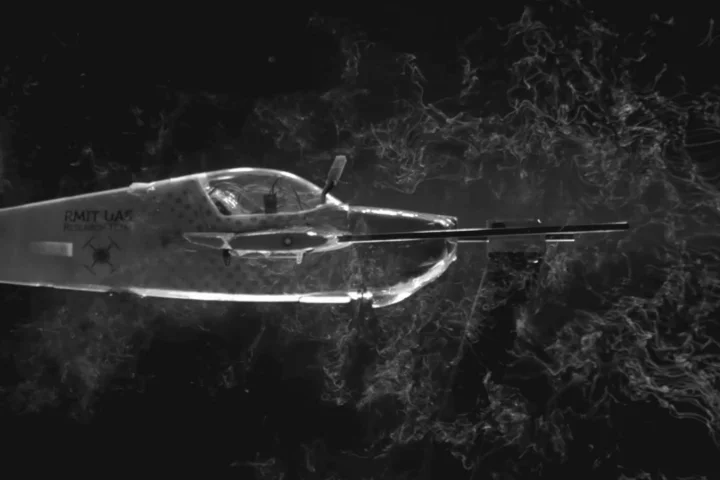 RMIT's sensor-equipped MAV in a wind tunnel experiment