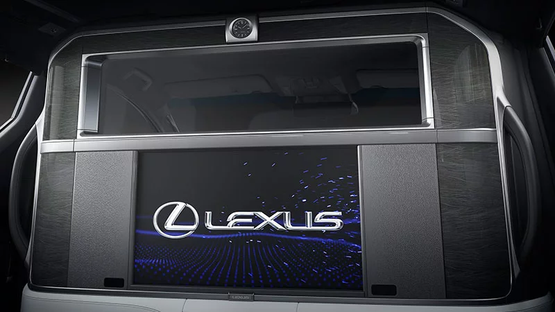 The available four-seater features a divider wall with built-in display