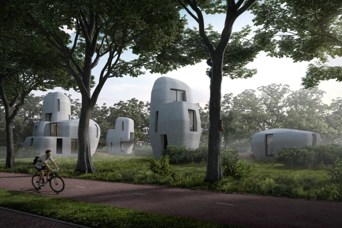 Project Milestone will consist of five 3D-printed houses designed to look like large stones