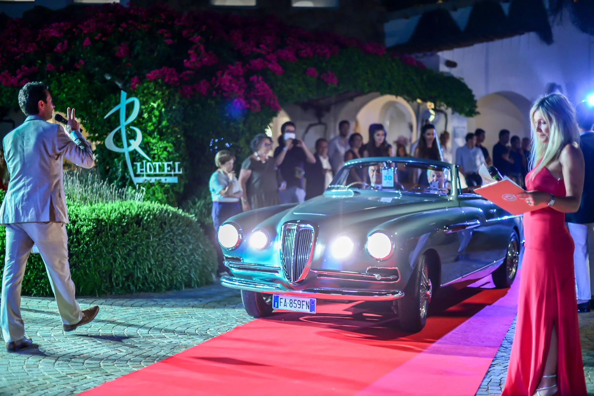 This 1953 Lancia Aurelia B52 Roadster Vignale was voted the most glamorous car at the event.