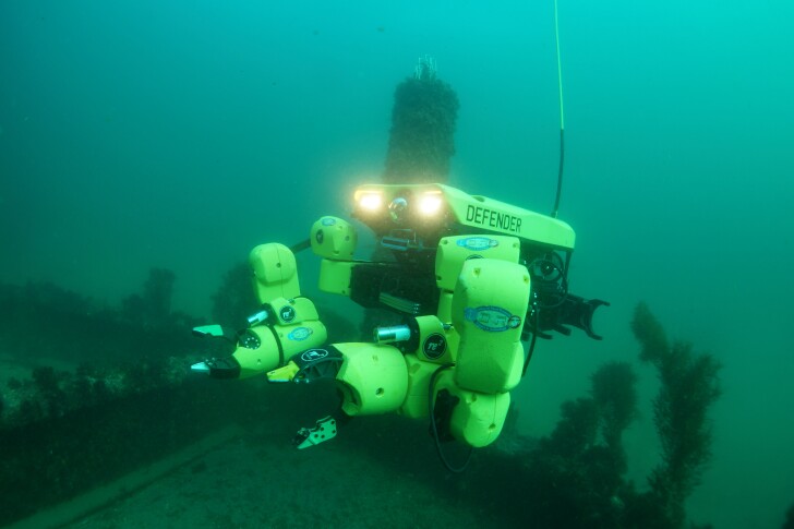 The Maritime Mine Neutralization System (M2NS) will incorporate of a pair of RE2 Robotics' Sapien Sea Class robotic arms mounted on a VideoRay Defender ROV