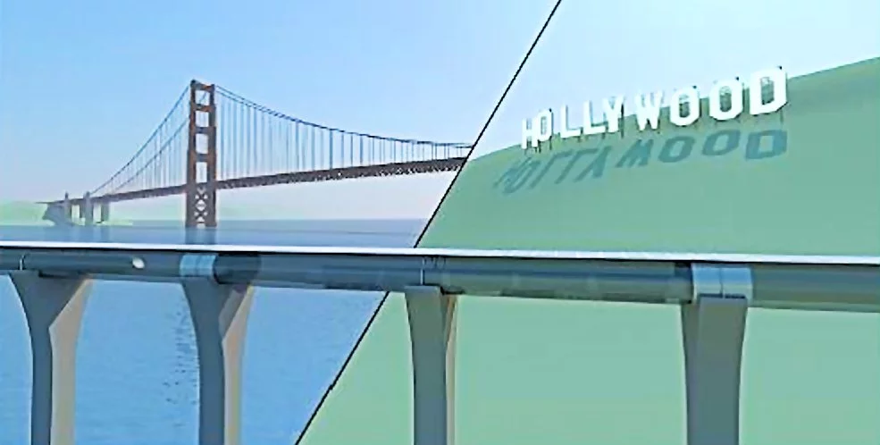 The Hyperloop concept was introduced to illustrate how the overall travel experience and throughput between cities separated by a few hundred miles could be improved (Image: Elon Musk/SpaceX)