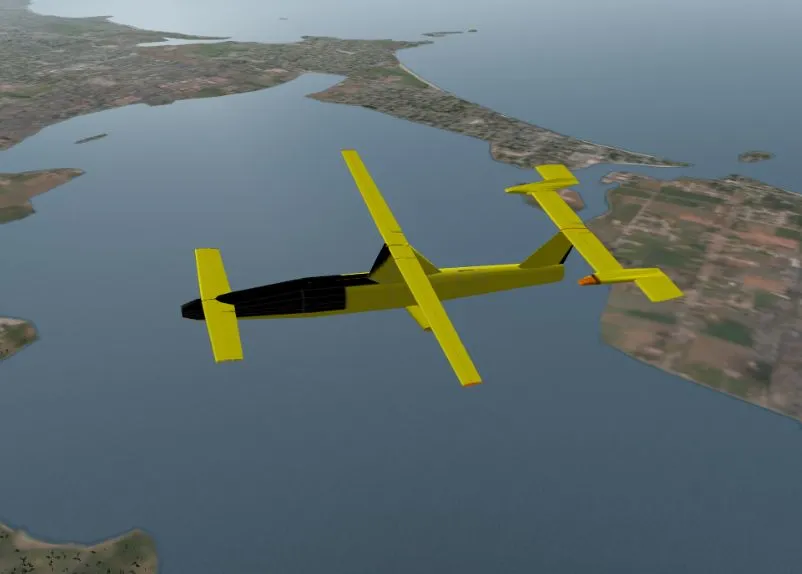 Large virtual prototype. This model showed that the concept is scalable from small radio controlled to large man carrying versions
